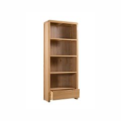 Julian Bowen Curve Oak Tall Bookcase in Solid Oak