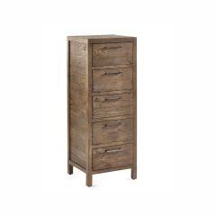 Julian Bowen Heritage 5 Drawer Tallboy in Cashew