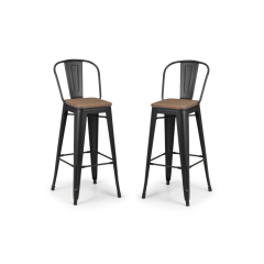 Julian Bowen Set of 2 Grafton Metal Barstools