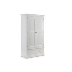 Julian Bowen Clermont 2 Door 1 Drawer Wardrobe in Surf White