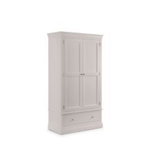 Julian Bowen Clermont 2 Door 1 Drawer Wardrobe in Light Grey