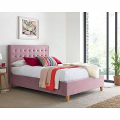 Kingham Pink Velvet Ottoman Bed - Multiple Sizes