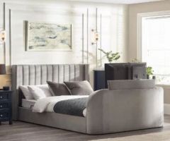 Julian Bowen Clara Ottoman Light Grey TV Bed in Double or King Size