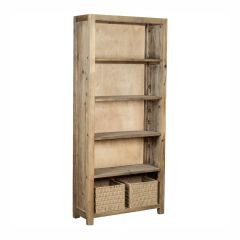 Chiltern Bookcase With 2 Baskets in Natural Wood