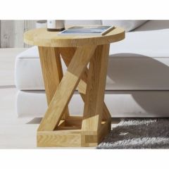 Z Round 4 Leg Lamp Table in Solid Oak