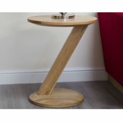 Solid Oak Z Modern Lamp Table