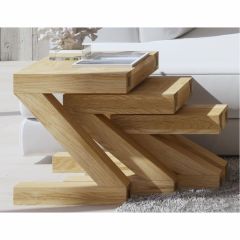 Z Nest of Tables in Solid Oak