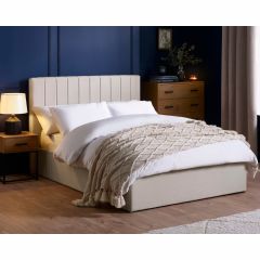 Julian Bowen Aylen Oatmeal Linen Upholstered Ottoman Storage Bed