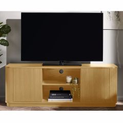Julian Bowen Louis Effect Fluted TV Unit in Light Oak
