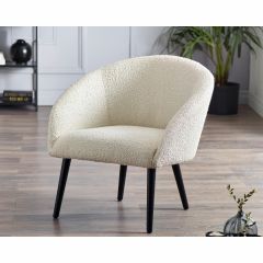 Julian Bowen Amari Boucle Accent Chair in Ivory