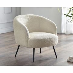Julian Bowen Gigi Boucle Accent Chair in Ivory