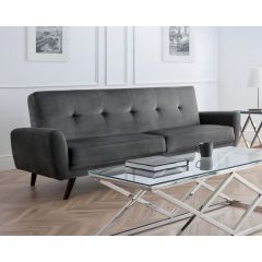 Julian Bowen Monza 3 Seater In Dark Grey Velvet