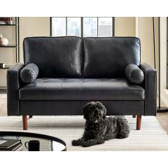 Julian Bowen Henley 2 Seater Sofa in Black