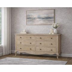 Julian Bowen Camille 6 Drawer Wide Chest in Limed Oak