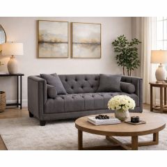 Milena 2 Seater Grey Fabric Sofa