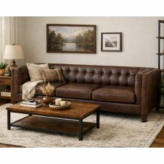 Harlem 3 Seater Leather Modern Chesterfield Sofa - Choose Your Colour