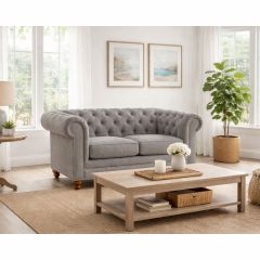 Kalani 2 Seater Grey Linen Sofa