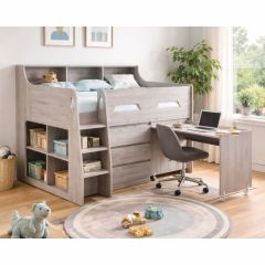 Forrest Mid Sleeper Storage Bed in Grey Oak