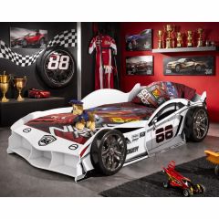 Panther Racer Bed in White