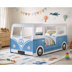 Campervan Bed in Light Blue