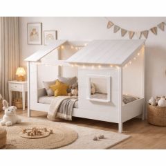Devon Kids House Bed in White