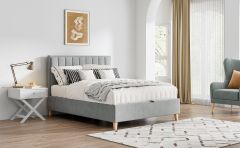 Rhodes Grey Velvet Ottoman Bed