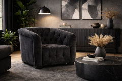 Hubbard Black Fabric Armchair