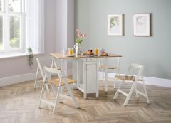 Julian Bowen Savoy Dining Set in White & Light Oak