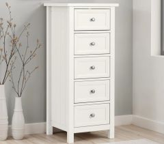 Julian Bowen Maine 5 Drawer Tall Chest in Surf White