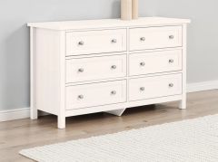 Julian Bowen Maine 6 Drawer Wide Chest - Surf White