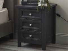 Julian Bowen Maine 3 Drawer Bedside - Anthracite