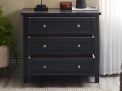 Julian Bowen Maine 3 Drawer Wide Chest - Anthracite