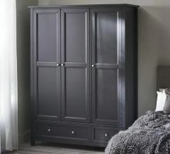 Julian Bowen Maine 3 Door Combination Wardrobe - Anthracite