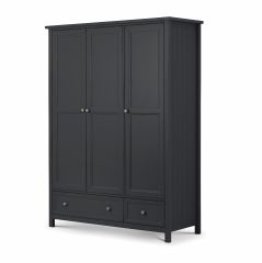 Julian Bowen Maine 3 Door Combination Wardrobe - Anthracite