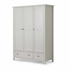 Julain Bowen Maine 3 Door Combination Wardrobe in Dove Grey