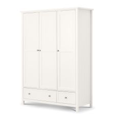 Julian Bowen Maine 3 Door Combination Wardrobe - Surf White