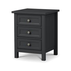 Julian Bowen Maine 3 Drawer Bedside - Anthracite