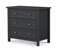 Julian Bowen Maine 3 Drawer Wide Chest - Anthracite