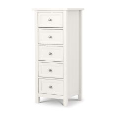 Julian Bowen Maine 5 Drawer Tall Chest in Surf White