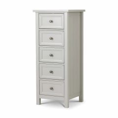 Julian Bowen Maine 5 Drawer Tall Chest - Dove Grey