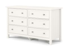 Julian Bowen Maine 6 Drawer Wide Chest - Surf White