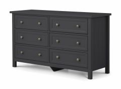 Julian Bowen Maine 6 Drawer Wide Chest in Anthracite