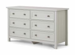 Julian Bowen Maine 6 Drawer Wide Chest in Dove Grey