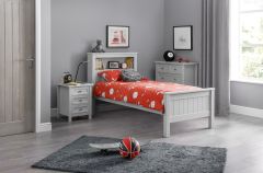 Julian Bowen Maine Bookcase Bed 90cm - Dove Grey