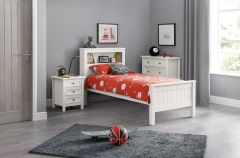 Julian Bowen Maine Bookcase Bed 90cm - Surf White