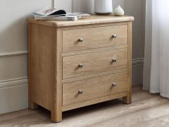 Julian Bowen Memphis 3 Drawer Chest in Limed Oak