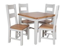 Boston French Grey Living Small Square Contemporary Dining Table