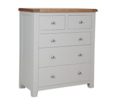 Boston French Grey Bedroom 5 Drawer Contemporary Grey Chest