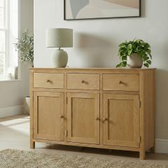 Keswick Oak Sideboard with 3 Doors & 3 Drawers