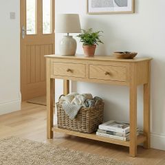 Keswick Oak Console Table with 2 Drawers